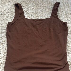 Women's doubled lined Brown Tank Top